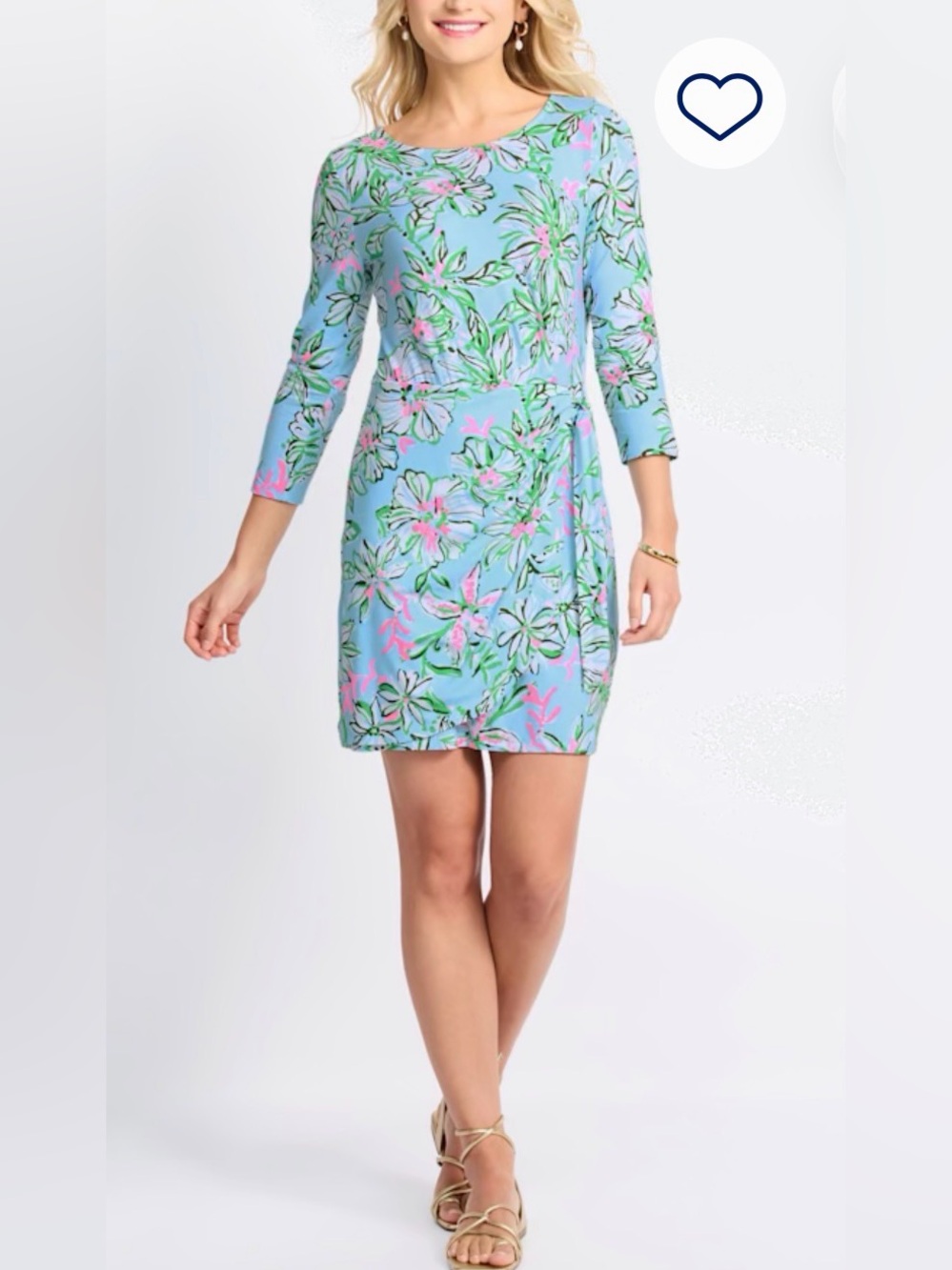 Lilly Floral Print Blue Sheath Dress - Women's